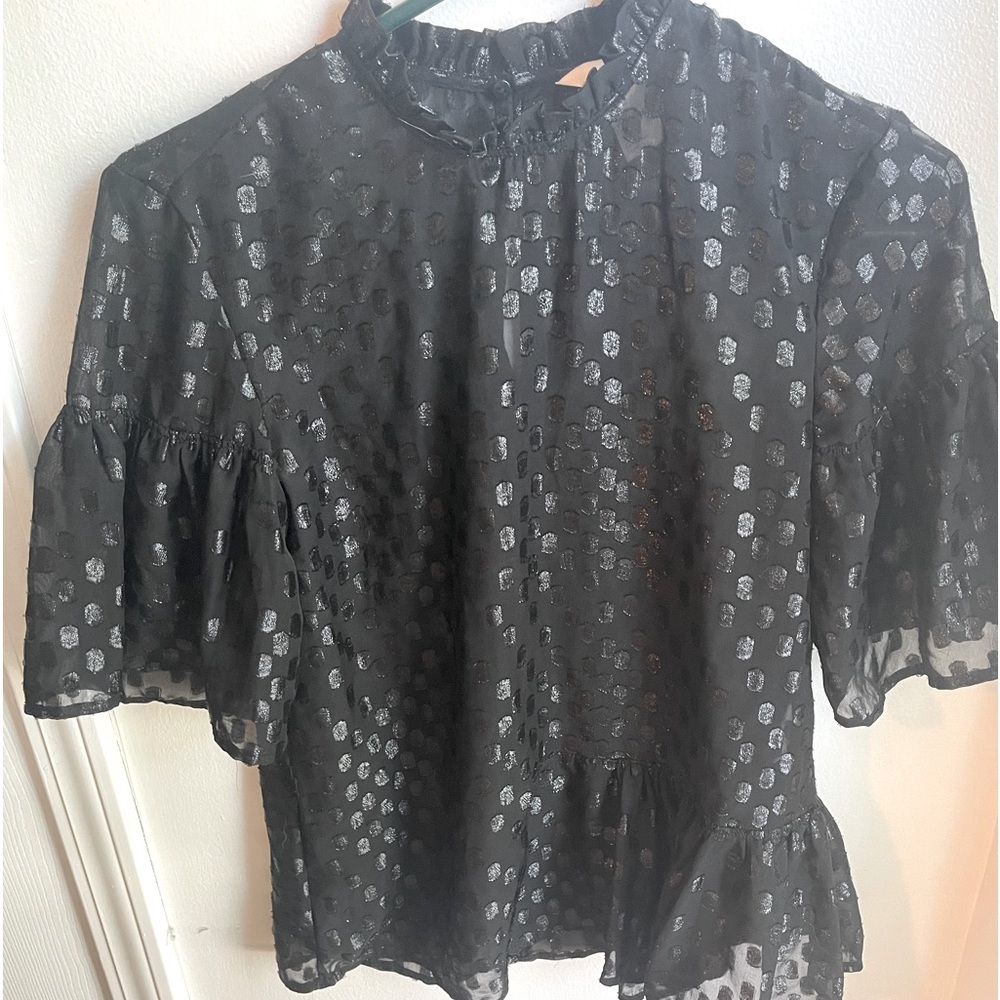 Black sheer dotted H&M top